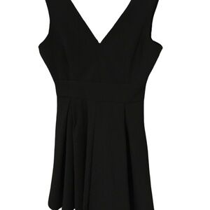 Haute Monde Black Sleeveless V-Neck Mini Dress